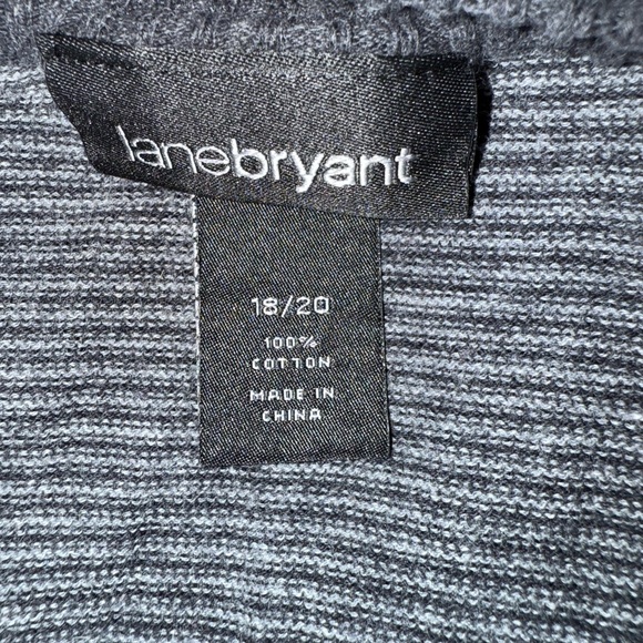 Lane Bryant Charcoal Striped Knit Cardigan - Picture 3 of 3